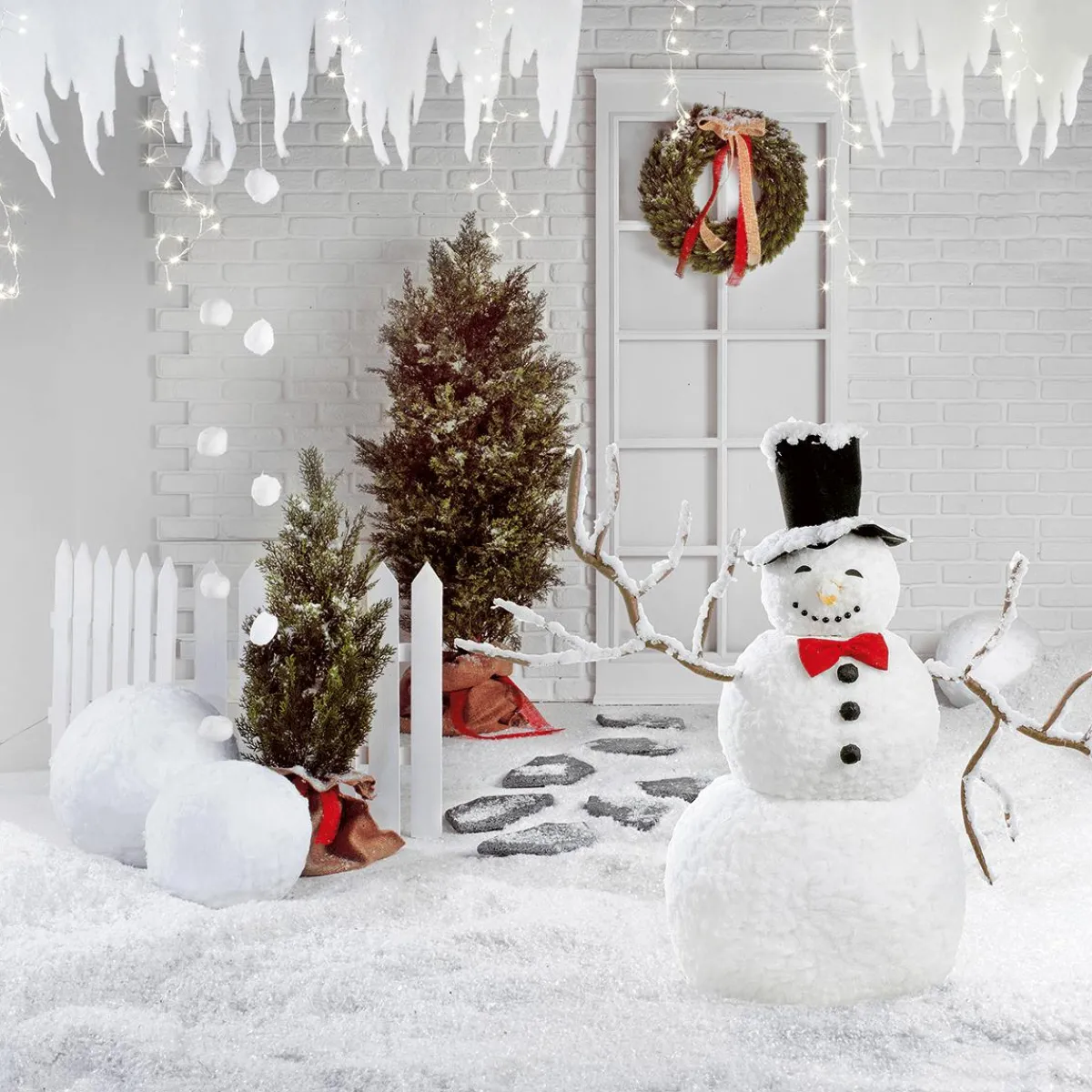 Decoración De Invierno|Decoración Navideña Xxl>DecoWoerner Muñeco De Nieve, Altura: 120 Cm blanco
