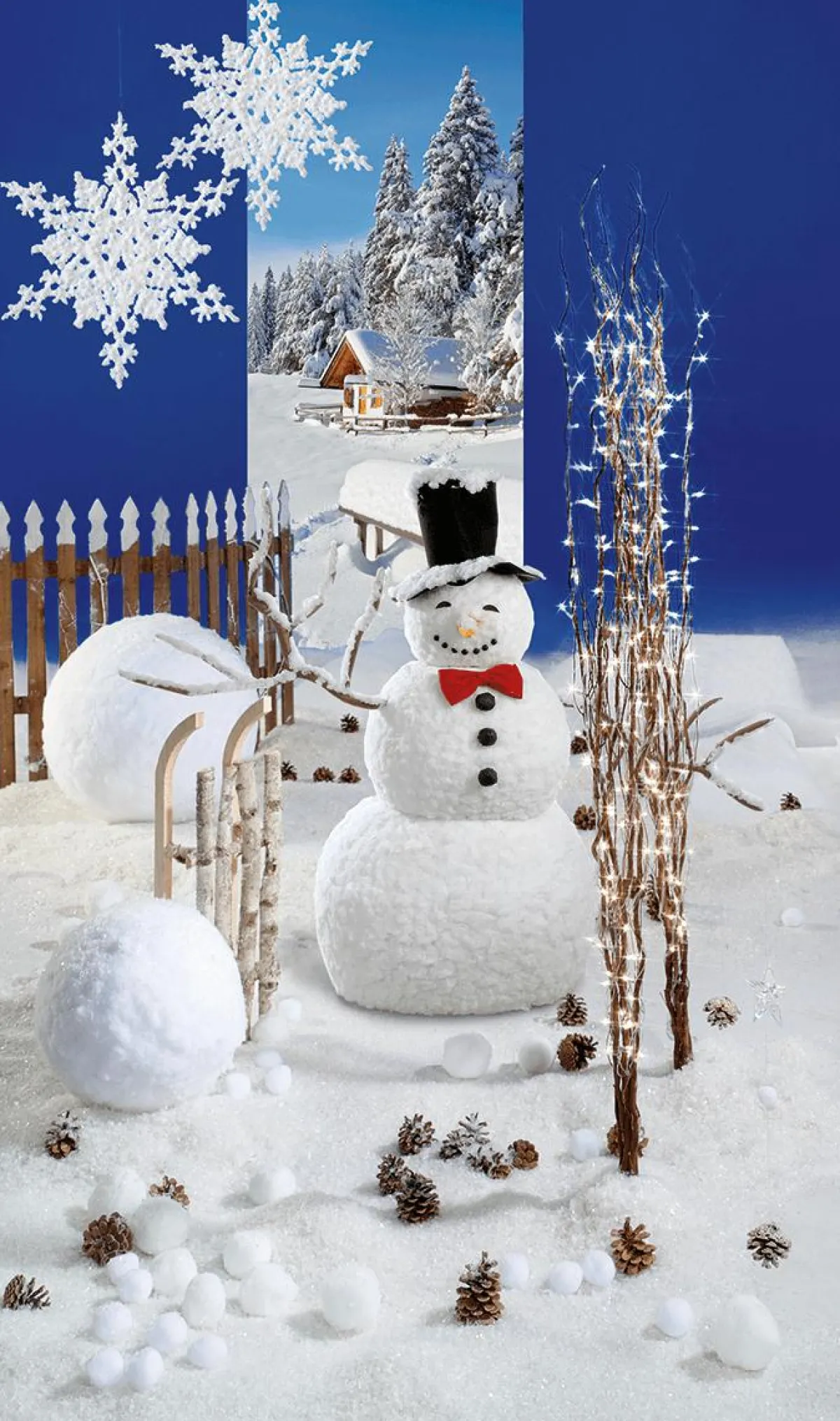 Decoración De Invierno|Decoración Navideña Xxl>DecoWoerner Muñeco De Nieve, Altura: 120 Cm blanco
