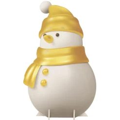Decoración De Invierno>DecoWoerner Muñeco De Nieve De Pie Dorado / Blanco