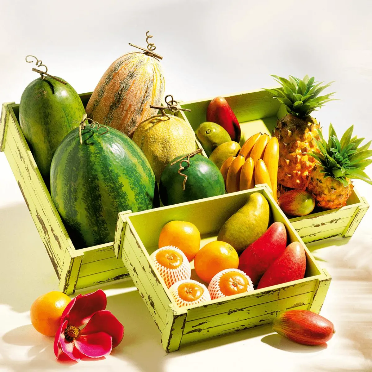 Frutas>DecoWoerner s En Red Réplica Alimentaria 9 Cm, 3 Uds. naranja