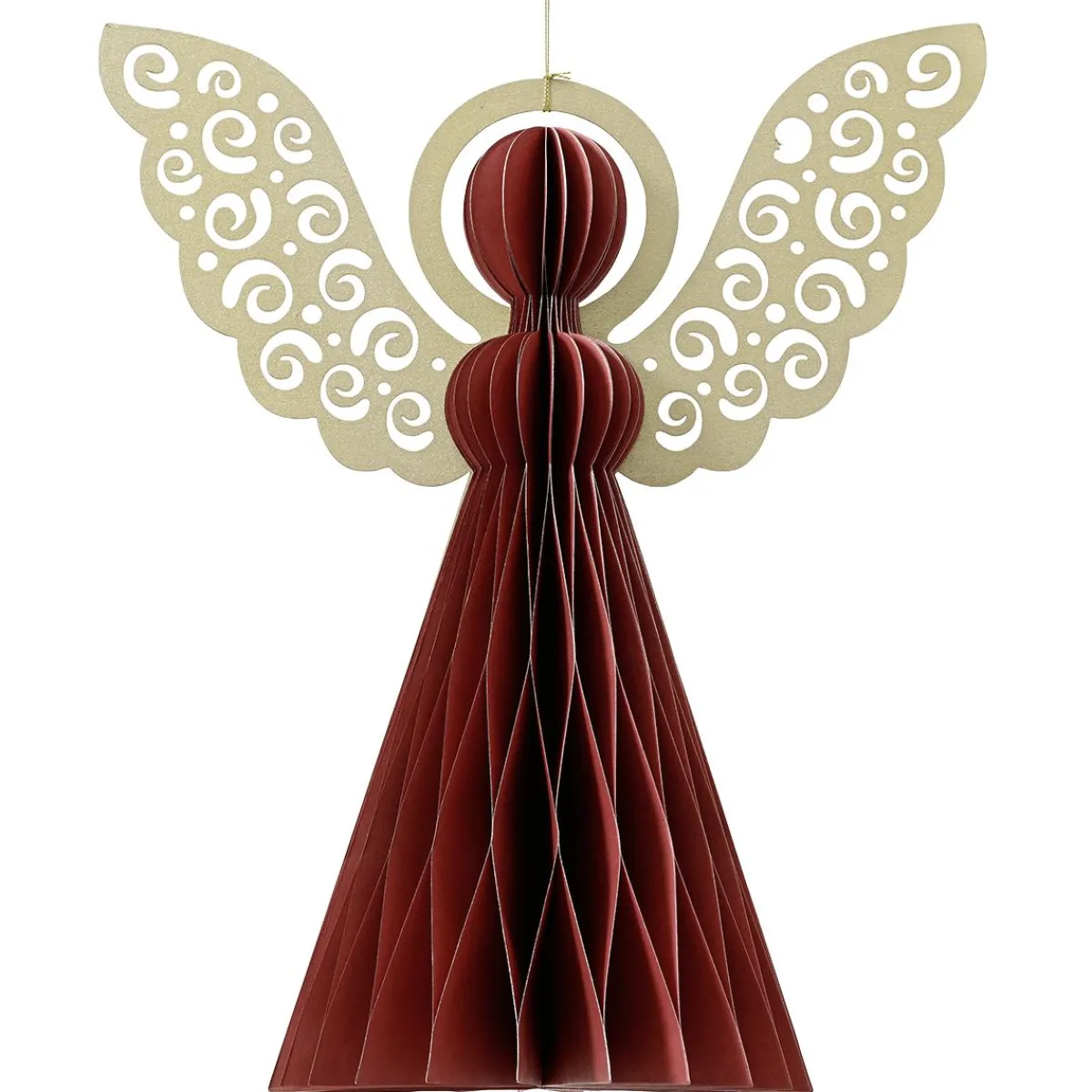 Decoración Temática|Figuras De Navidad>DecoWoerner Ángel De Papel Gofrado Deluxe 40 Cm rojo