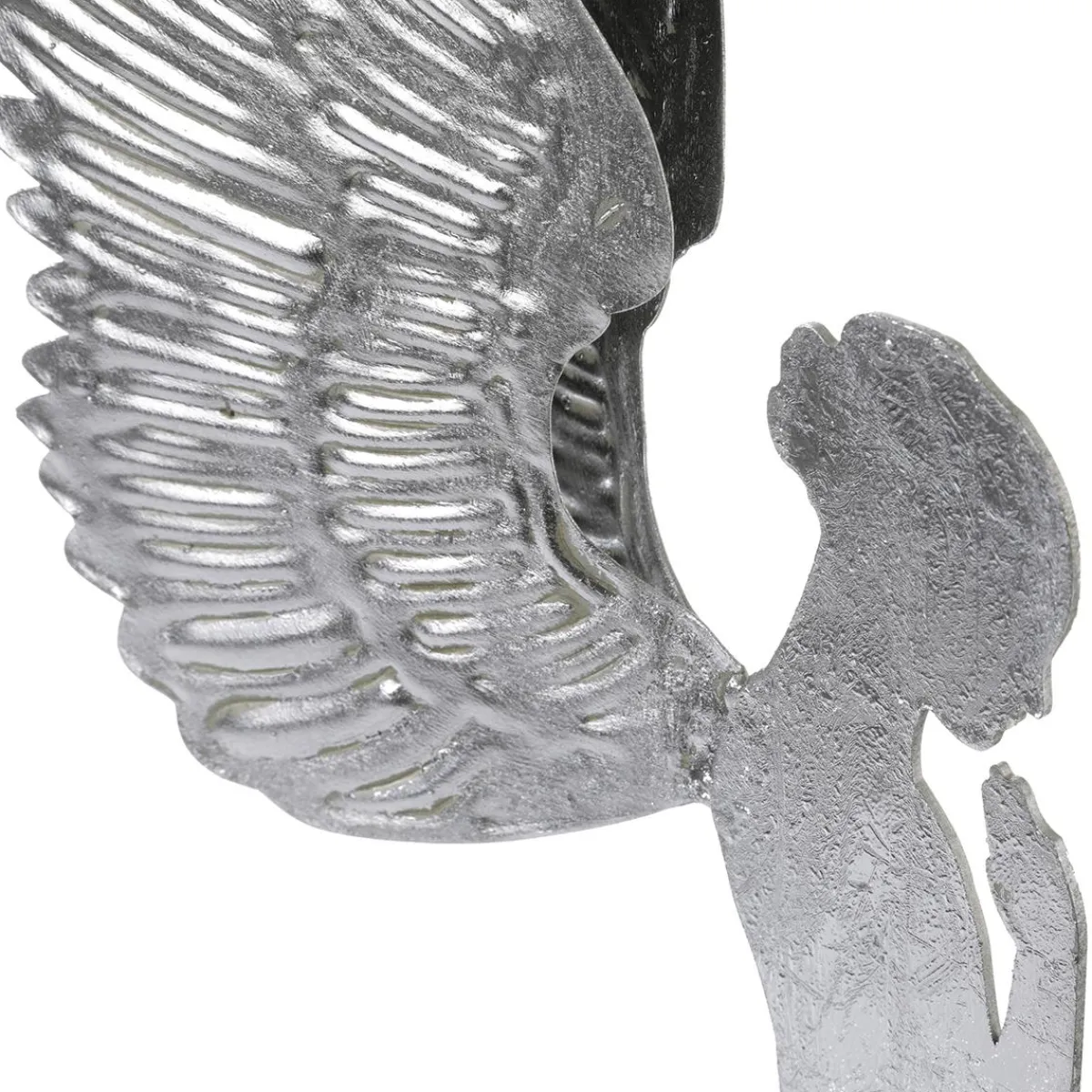 Figuras De Navidad>DecoWoerner Ángel Decorativo De Metal Con Aspecto De Hoja De , 54 Cm plata