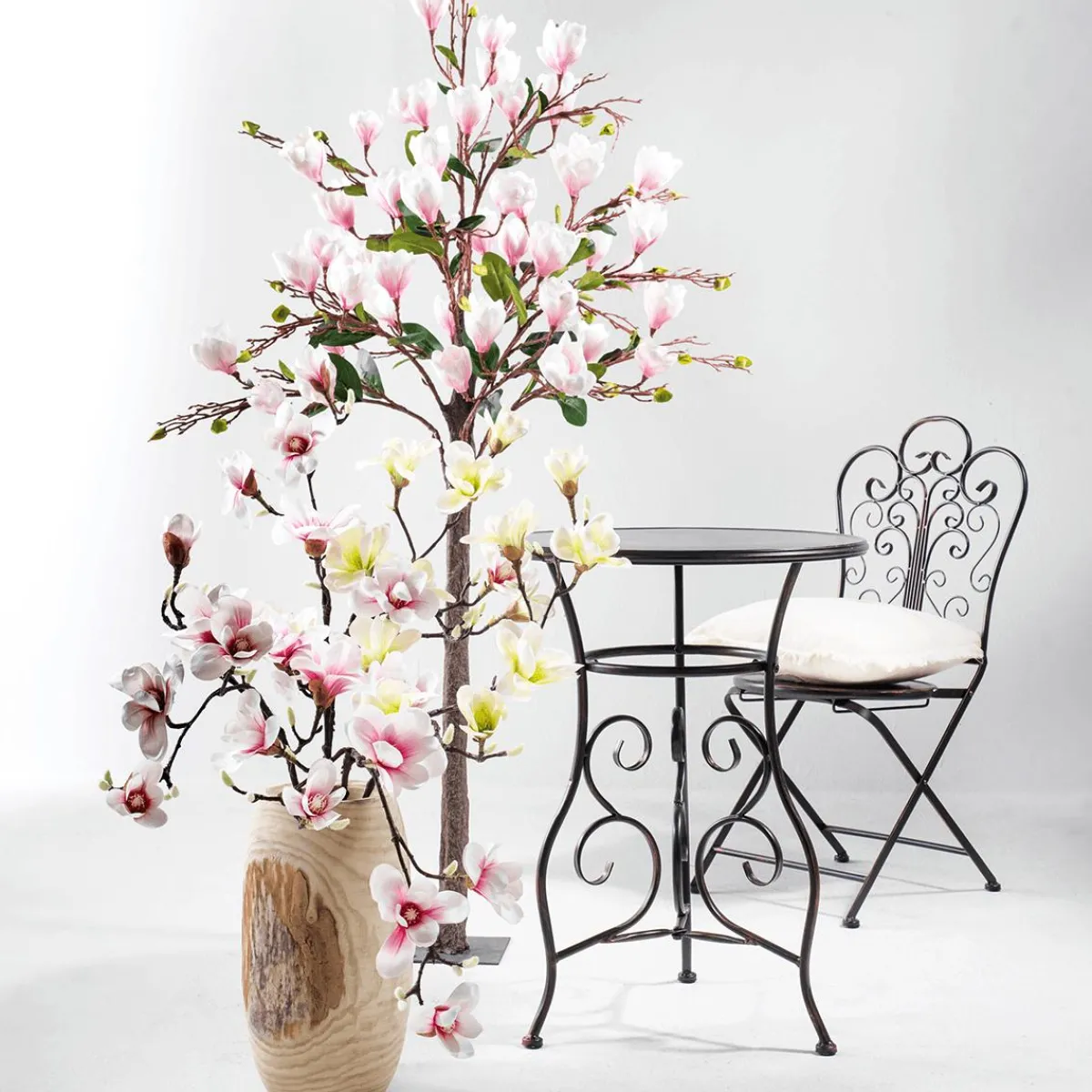Decoración De Primavera|Ramas Y Ramitas>DecoWoerner Noble Rama De Magnolia Artificial, Rosado, 100 Cm multicolor