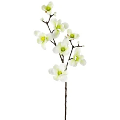 Decoración De Primavera|Ramas Y Ramitas>DecoWoerner Noble Rama De Magnolia Artificial, Verde, 100 Cm blanco