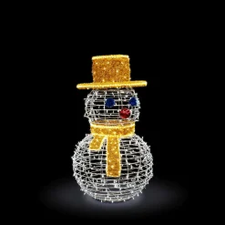 Luz Decorativa|Decoración Navideña Xxl>DecoWoerner Objeto Luminoso XXL Muñeco De Nieve Para Exterior plata