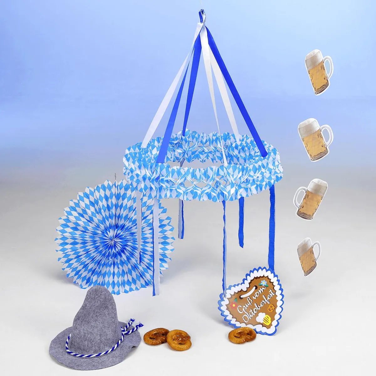 Decoración Temática|Decoración De Otoño>DecoWoerner Oktoberfest Decoración Paquete Económico 6-pcs azul