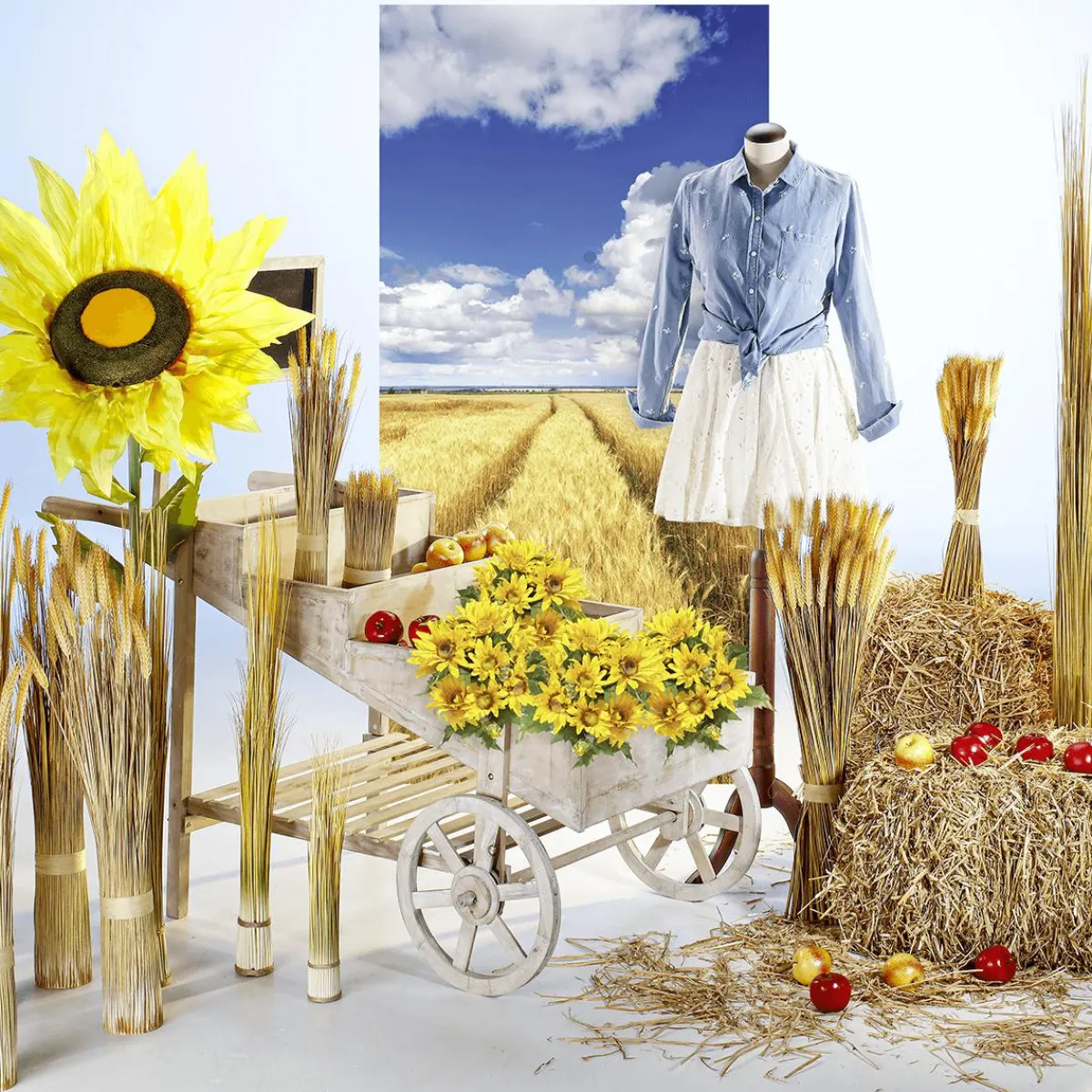 Decoración Temática|Decoración De Otoño>DecoWoerner Pacas De Paja 80 Cm amarillo
