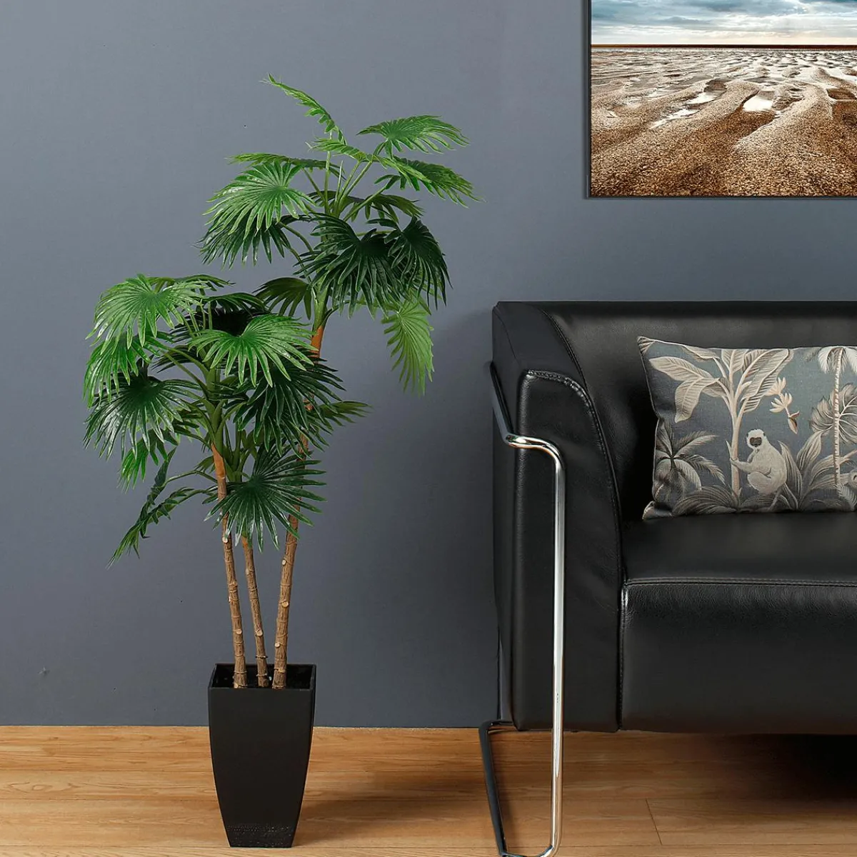 Árboles Artificiales>DecoWoerner Palmera Artificial En Maceta Lista 105 Cm verde