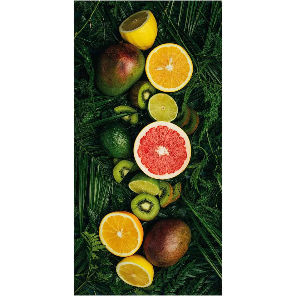 Pancartas Temáticas|Pancartas De Verano>DecoWoerner Pancarta De Tela Ignífuga "frutas Tropicales" De Tela De Bandera 100 X 200 Cm verde