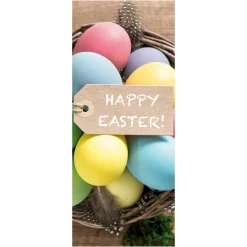 Decoración De Pascua|Pancartas De Primavera>DecoWoerner Pancarta De Tela Ignífuga "Nido De Pascua Con Huevos" De Tela De Bandera 75 X 180 Cm multicolor