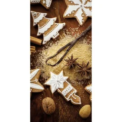 Pancartas De Navidad E Invierno|Bandera De Navidad>DecoWoerner Pancarta De Tela Ignífuga "Pan De Jengibre Y Especias" De Tela De Bandera 100 X 200 Cm marrón