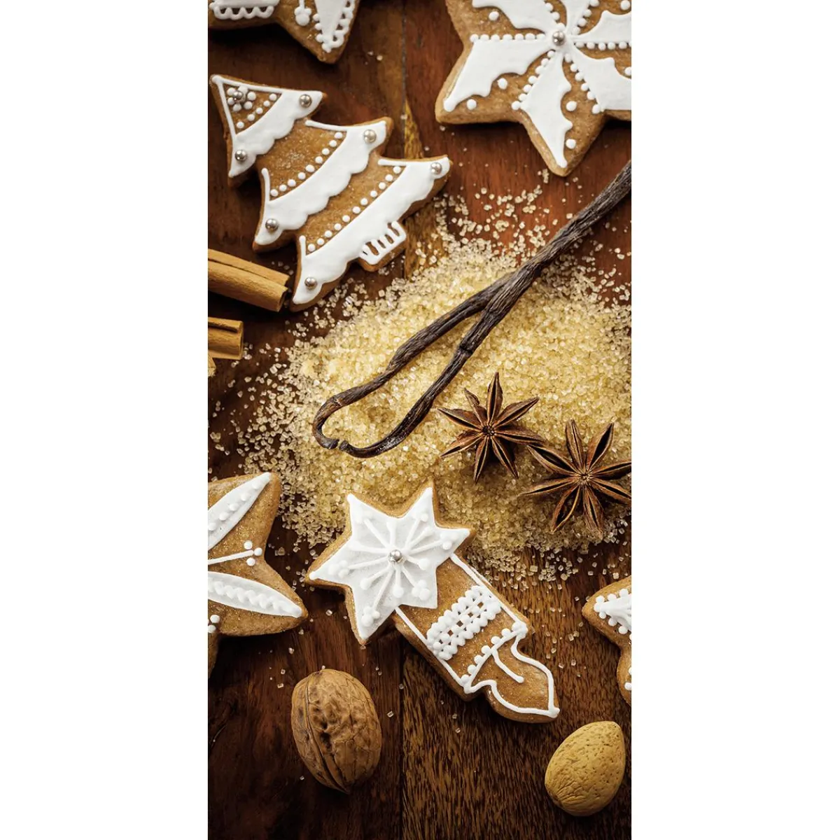 Pancartas De Navidad E Invierno|Bandera De Navidad>DecoWoerner Pancarta De Tela Ignífuga "Pan De Jengibre Y Especias" De Tela De Bandera 100 X 200 Cm marrón