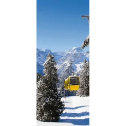 Decoración De Invierno|Pancartas De Navidad E Invierno>DecoWoerner Pancarta De Tela Ignífuga "Teleférico " De Tela De Bandera 75 X 180 Cm amarillo