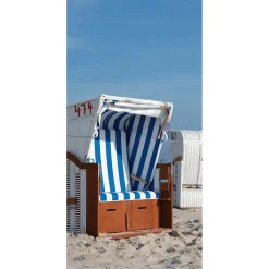 Decoración De Verano|Pancartas De Verano>DecoWoerner Pancarta De Tela Ignífuga "silla De Playa Blanca" De Tela De Bandera 100 X 200 Cm blanco