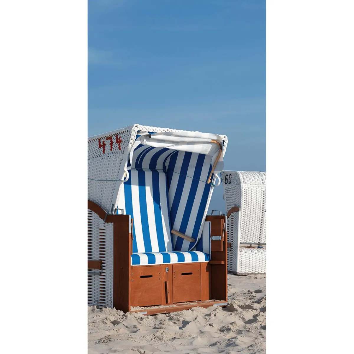 Decoración De Verano|Pancartas De Verano>DecoWoerner Pancarta De Tela Ignífuga "silla De Playa Blanca" De Tela De Bandera 100 X 200 Cm blanco