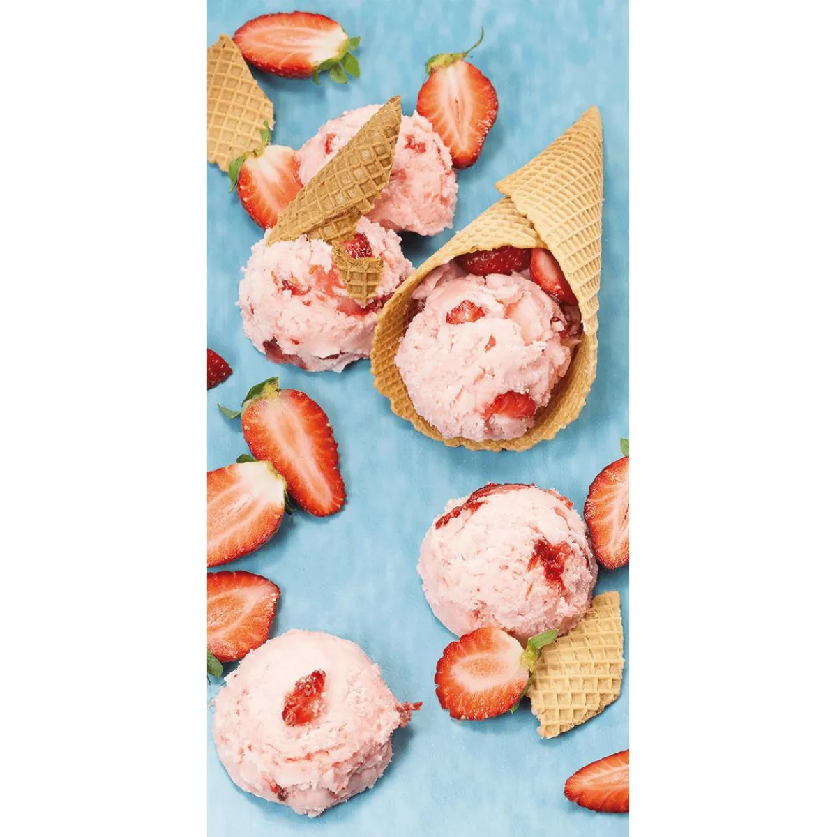 Decoración Temática|Decoración De Verano>DecoWoerner Pancarta De Tela Ignífuga "Helado De Fresa En Un Gofre" De Tela De Bandera 100 X 200 Cm rosa