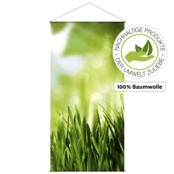Pancartas De Verano|Pancartas De Primavera>DecoWoerner Pancarta Ligera De Fibra Natural "Hierba De Primavera" De Algodón 100 X 200 Cm verde