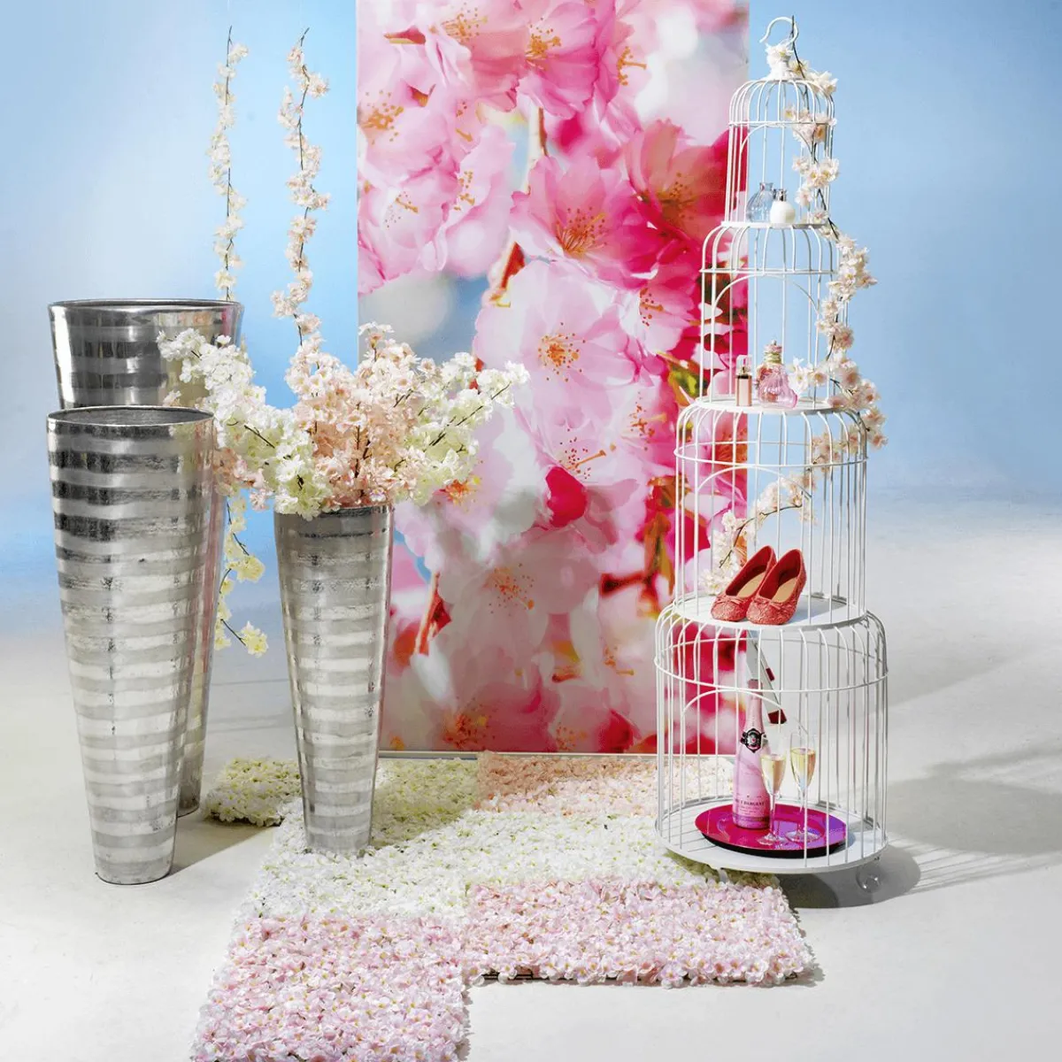 Paredes De Plantas>DecoWoerner Panel De Flores De Cerezo Artificial, 40 X 60 Cm rosa