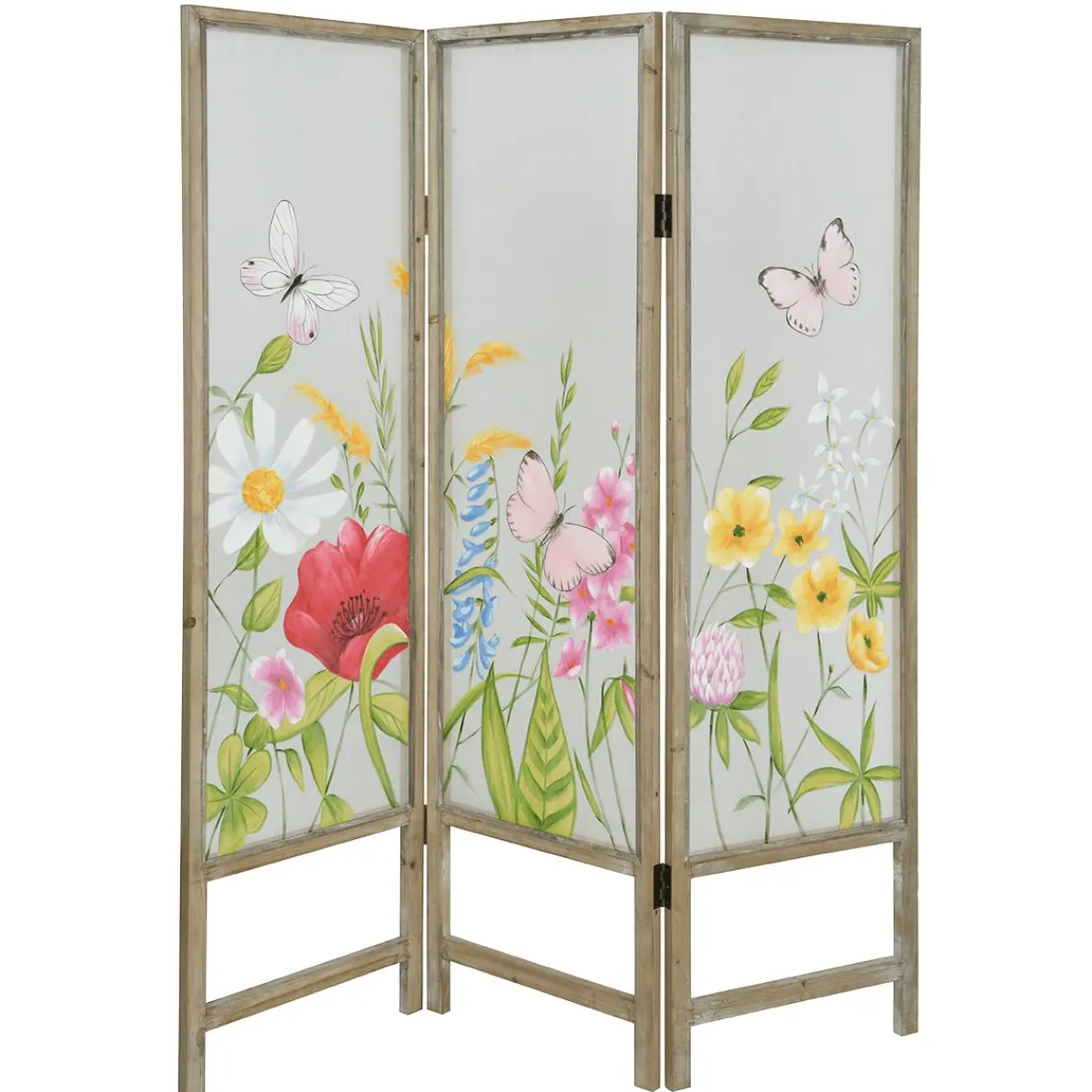 Expositores Para Tiendas>DecoWoerner Pantalla De Madera Y Lona De Gasa, 180 Cm De Altura multicolor