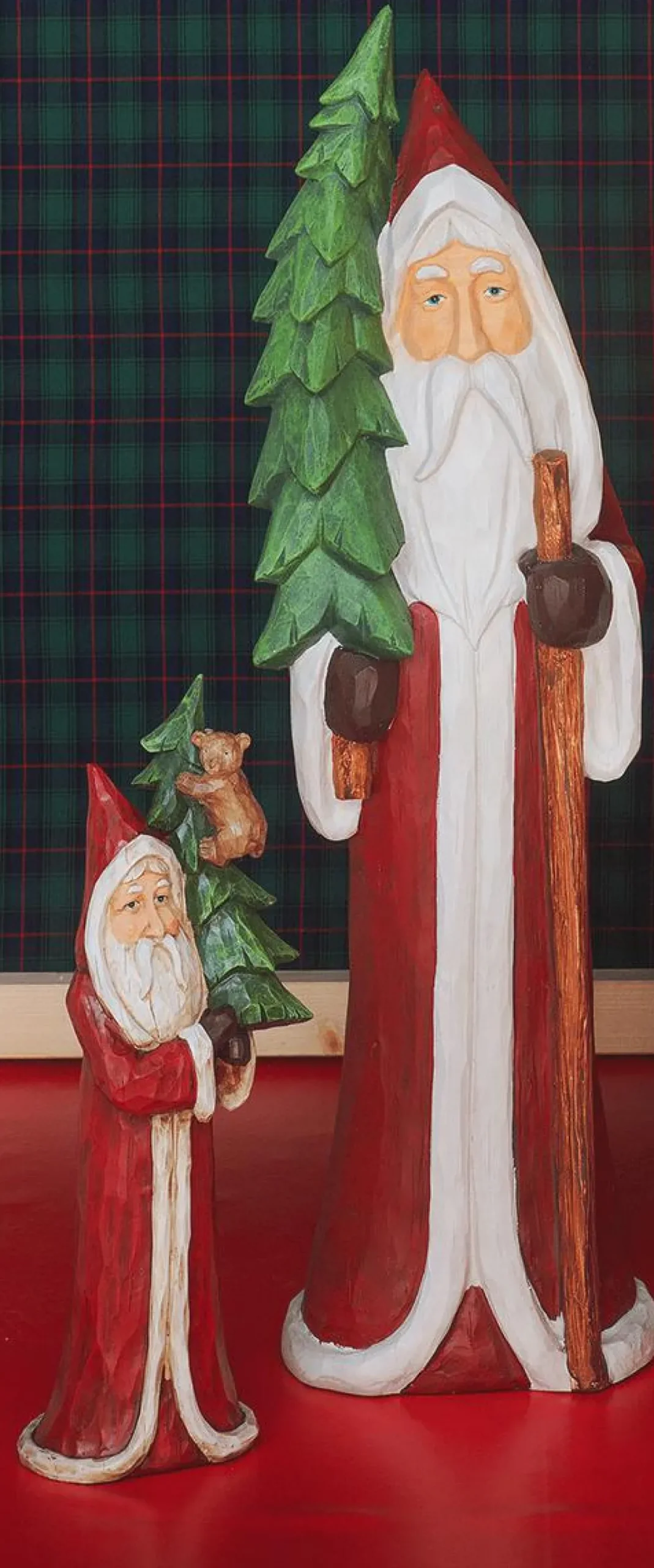 Figuras De Navidad>DecoWoerner Papá Noel De Madera Pintado Al Natural 51 Cm rojo