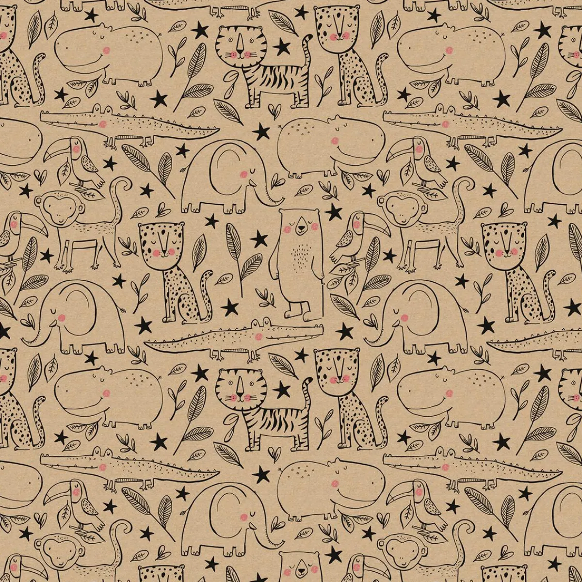 Papel De Regalo>DecoWoerner Papel De Envolver Animales 70 Cm X 50 M marrón