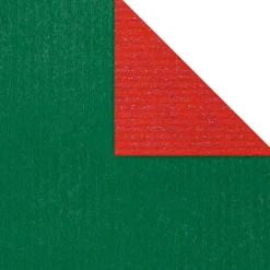 Papel De Regalo>DecoWoerner Papel De Envolver Rollo Bicolor Rojo 50 Cm X 50 M verde