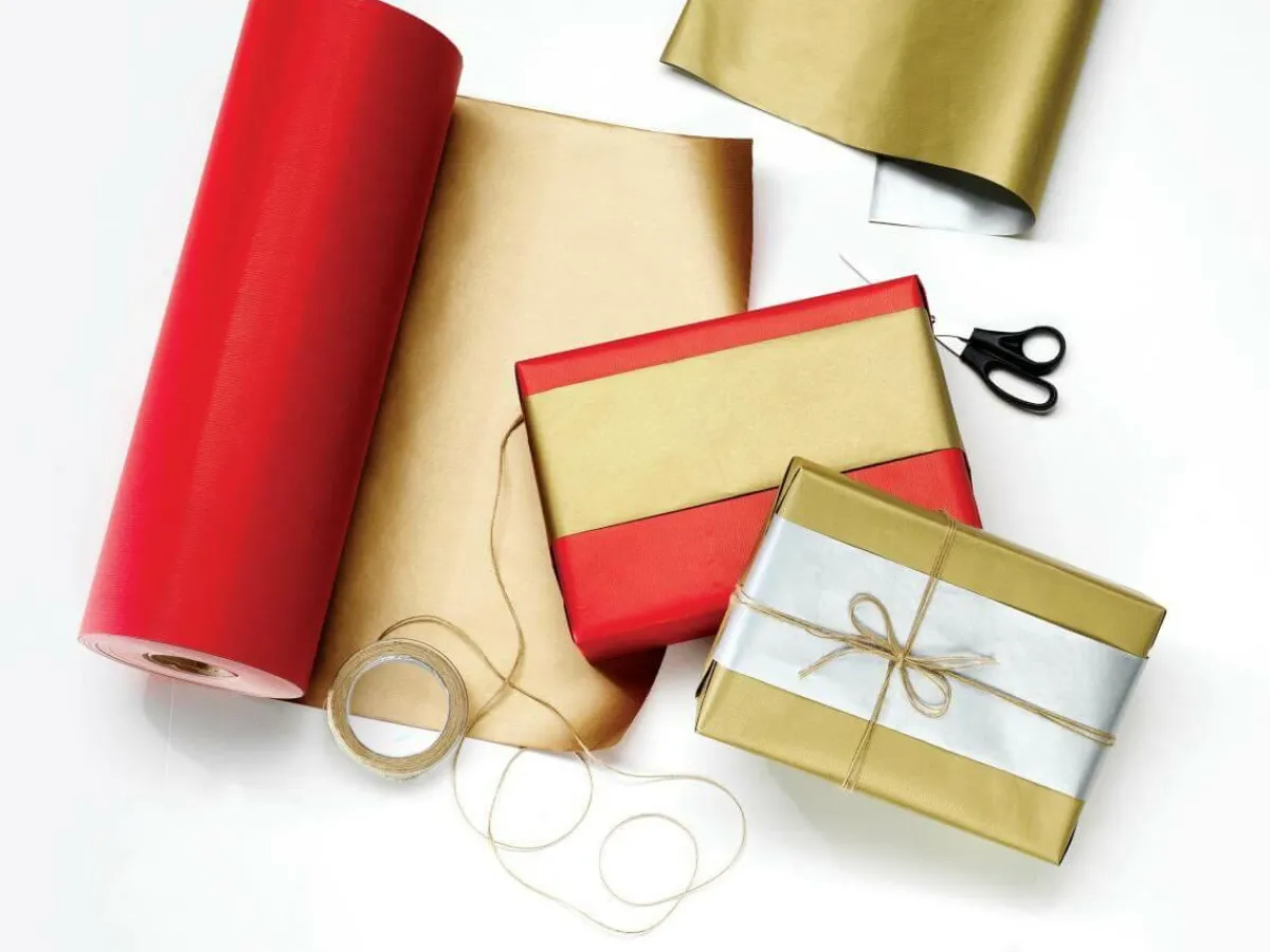 Papel De Regalo>DecoWoerner Papel De Regalo Bicolor 50 Cm, 100 M oro