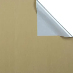 Papel De Regalo>DecoWoerner Papel De Regalo Bicolor 70 Cm, 250 M, Plata oro
