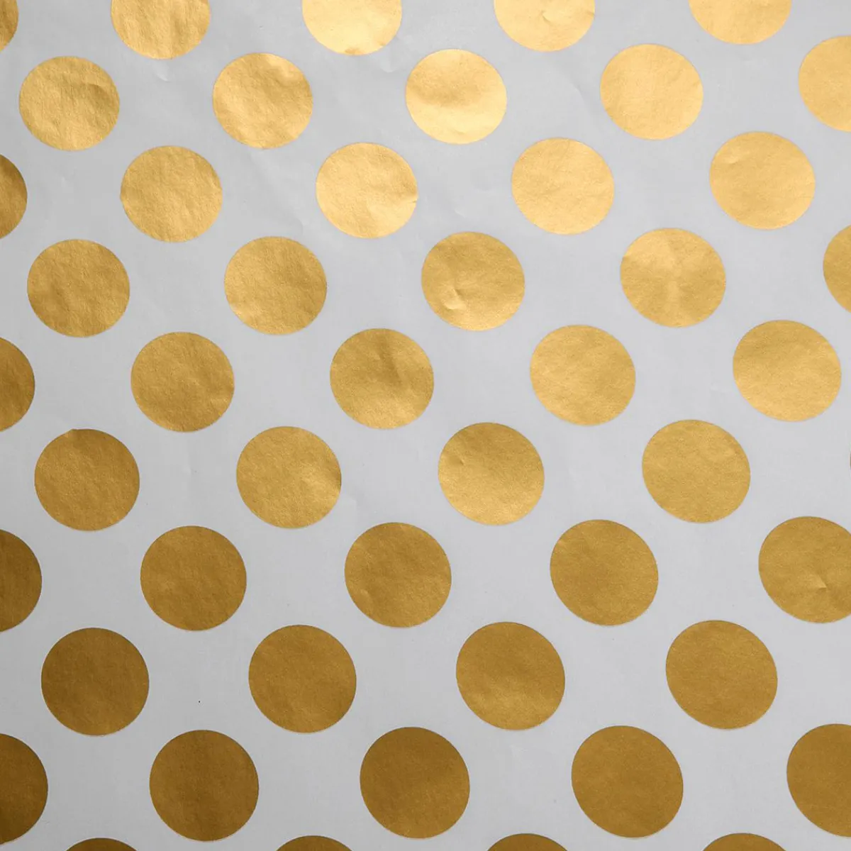 Papel De Regalo|Go Green - Envoltorio Para Regalo Ecológico>DecoWoerner Papel De Regalo Blanco Sostenible Con Puntos Dorados - Bobina De Papel De Regalo De 50 M oro