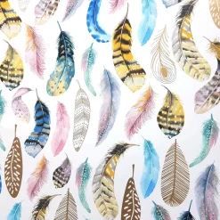 Papel De Regalo|Go Green - Envoltorio Para Regalo Ecológico>DecoWoerner Papel De Regalo Blanco Sostenible Con Plumas De Colores - Rollo De Papel De Regalo De 50 M multicolor