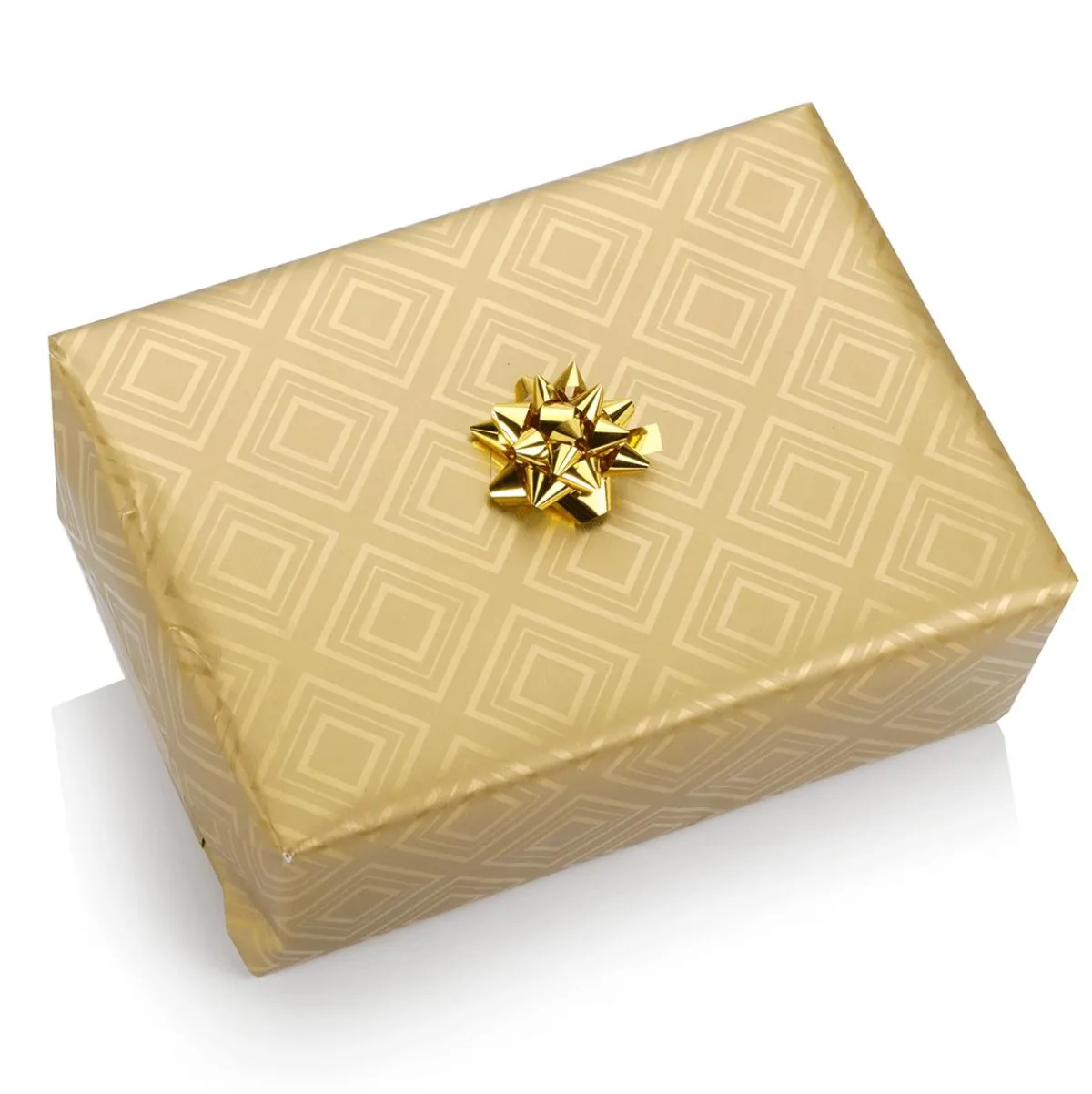 Papel De Regalo|Go Green - Envoltorio Para Regalo Ecológico>DecoWoerner Papel De Regalo Dorado Sostenible Con Motivos Geométricos Brillantes - Bobina De Papel De Regalo De 50 M oro