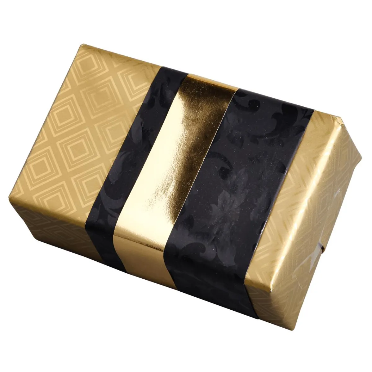 Papel De Regalo|Go Green - Envoltorio Para Regalo Ecológico>DecoWoerner Papel De Regalo Dorado Sostenible Con Motivos Geométricos Brillantes - Bobina De Papel De Regalo De 50 M oro