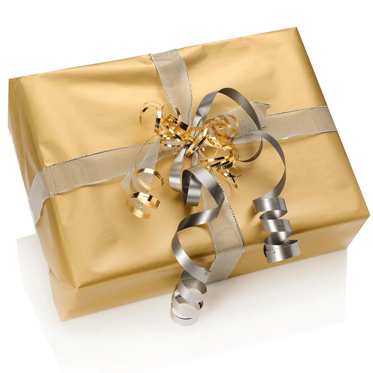 Papel De Regalo|Go Green - Envoltorio Para Regalo Ecológico>DecoWoerner Papel De Regalo Navideño Sostenible De Doble Cara Con Abetos Y Estrellas En Dorado - Bobina De Papel De Regalo De 50 M oro