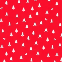 Papel De Regalo|Go Green - Envoltorio Para Regalo Ecológico>DecoWoerner Papel De Regalo Navideño Sostenible De Color Con Abetos Blancos - Bobina De Papel De Regalo De 50 M rojo