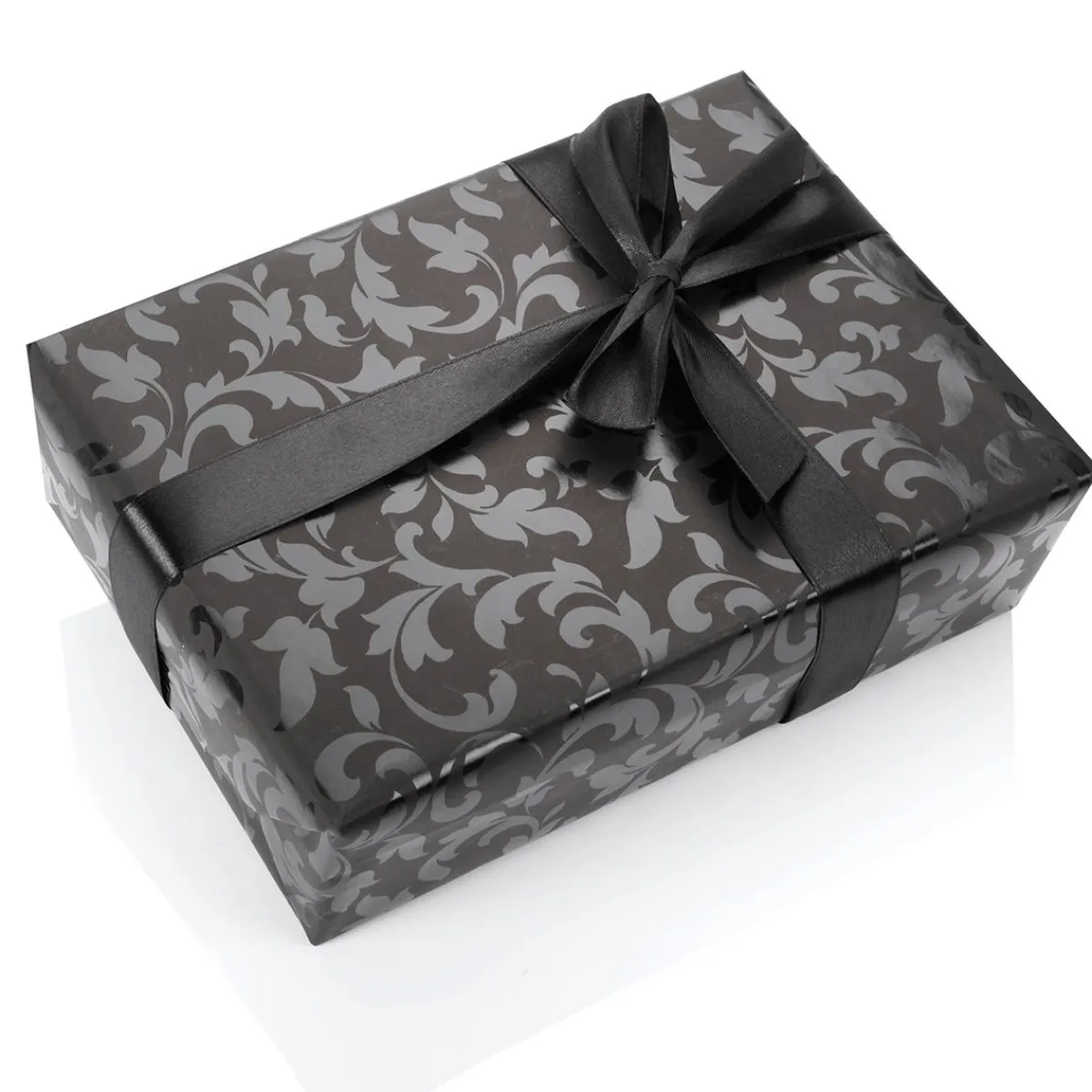 Papel De Regalo|Go Green - Envoltorio Para Regalo Ecológico>DecoWoerner Papel De Regalo Sostenible Con Diseño De Vid Brillante - Bobina De Papel De Regalo De 50 M negro