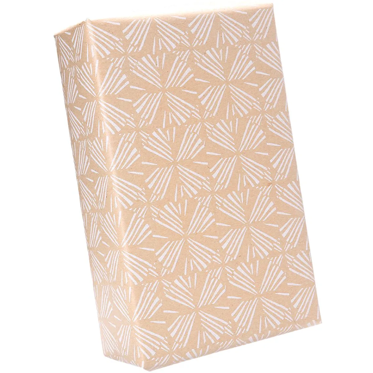 Papel De Regalo|Go Green - Envoltorio Para Regalo Ecológico>DecoWoerner Papel Kraft Reciclado Con Motivos Geométricos Blancos - Rollo De Papel De Envolver De 50 M marrón