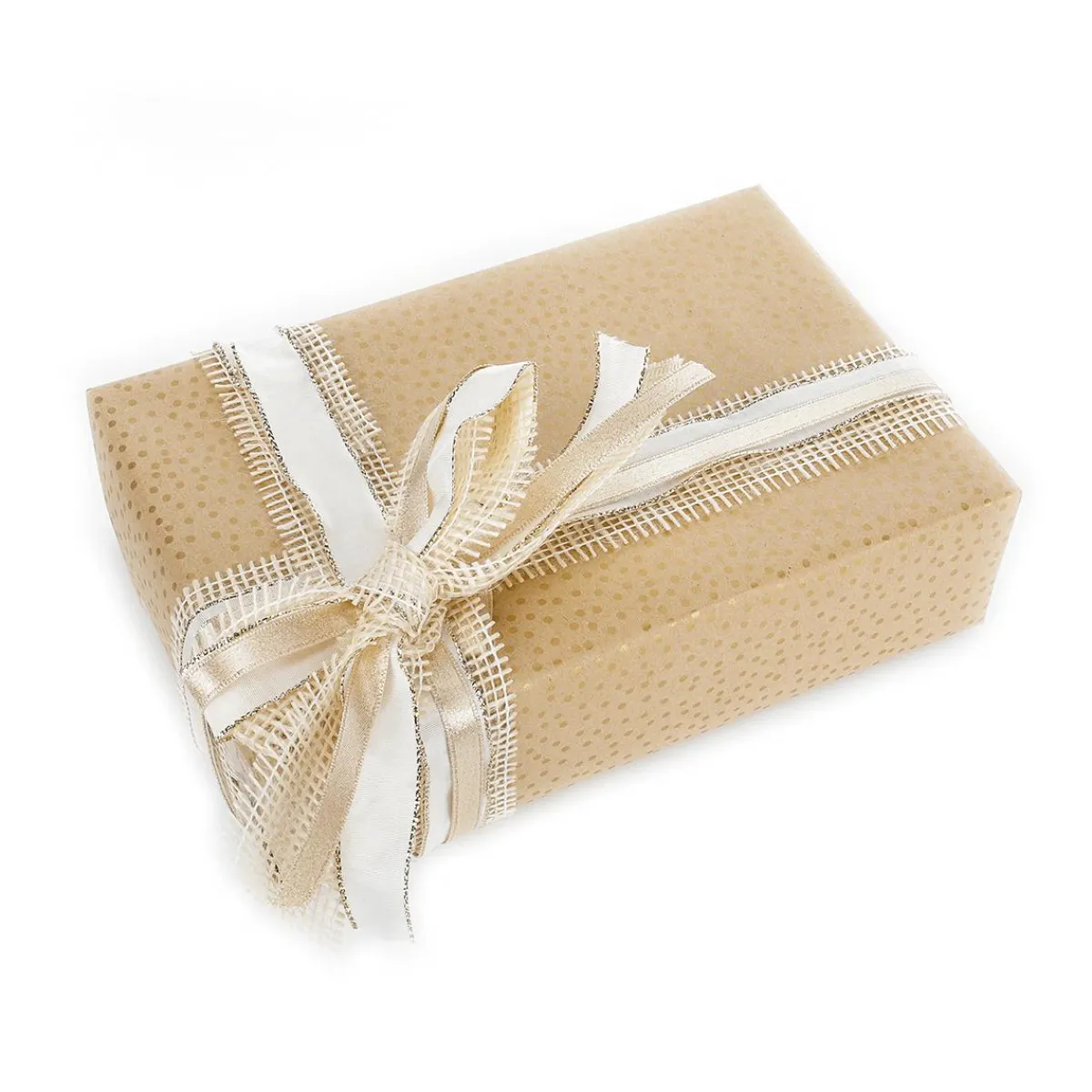 Papel De Regalo|Go Green - Envoltorio Para Regalo Ecológico>DecoWoerner Papel Kraft Reciclado Con Pequeños Puntos Dorados - Rollo De Papel De Envolver De 50 M oro