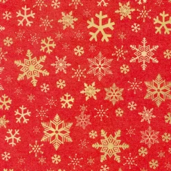 Papel De Regalo|Go Green - Envoltorio Para Regalo Ecológico>DecoWoerner Papel Kraft Reciclado Con Copos De Nieve Dorados - Bobina De Papel De Regalo Sostenible De 50 M rojo