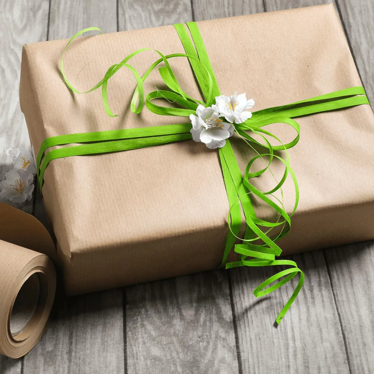 Go Green - Envoltorio Para Regalo Ecológico>DecoWoerner Paquete Económico Go Green Caja De Regalo Con Cinta De Yute Blanca Y Marrón