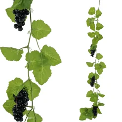 Decoración De Otoño|Guirnaldas Y Vides>DecoWoerner Parra De Hoja De Parra Con Uvas 180 Cm verde