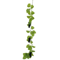 Decoración De Otoño|Guirnaldas Y Vides>DecoWoerner Parra De Hoja De Parra Con Uvas 180 Cm verde