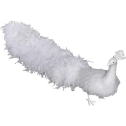 Decoración De Animales|Decoración Temática>DecoWoerner Pavo Real Decorativo, Longitud: 150 Cm blanco