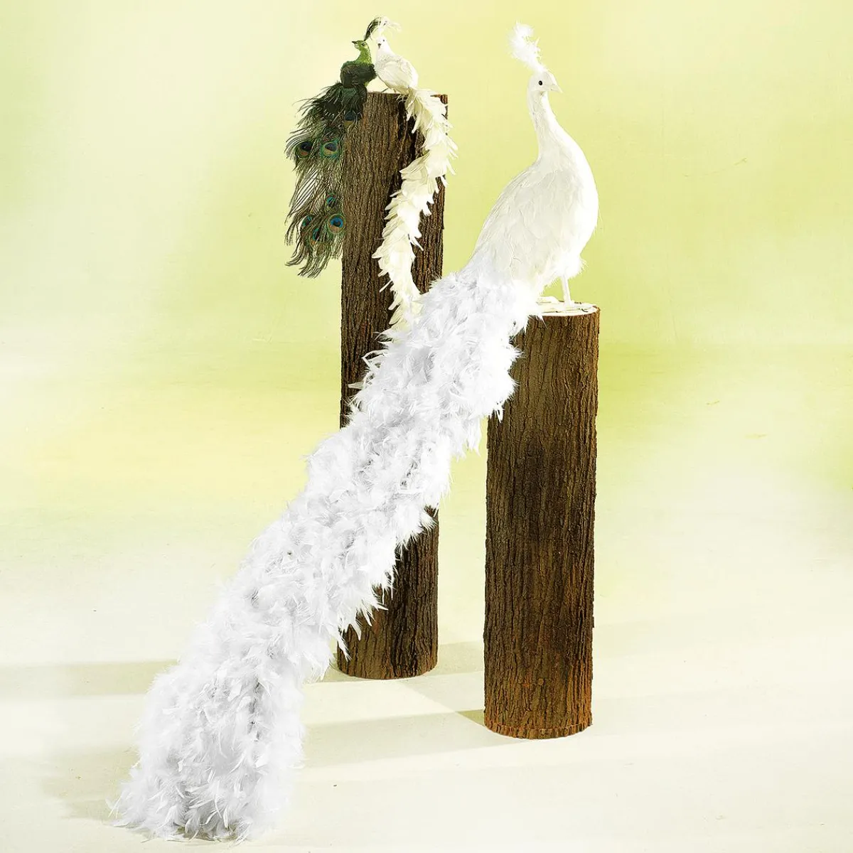 Decoración De Animales|Decoración Temática>DecoWoerner Pavo Real Decorativo, Longitud: 150 Cm blanco