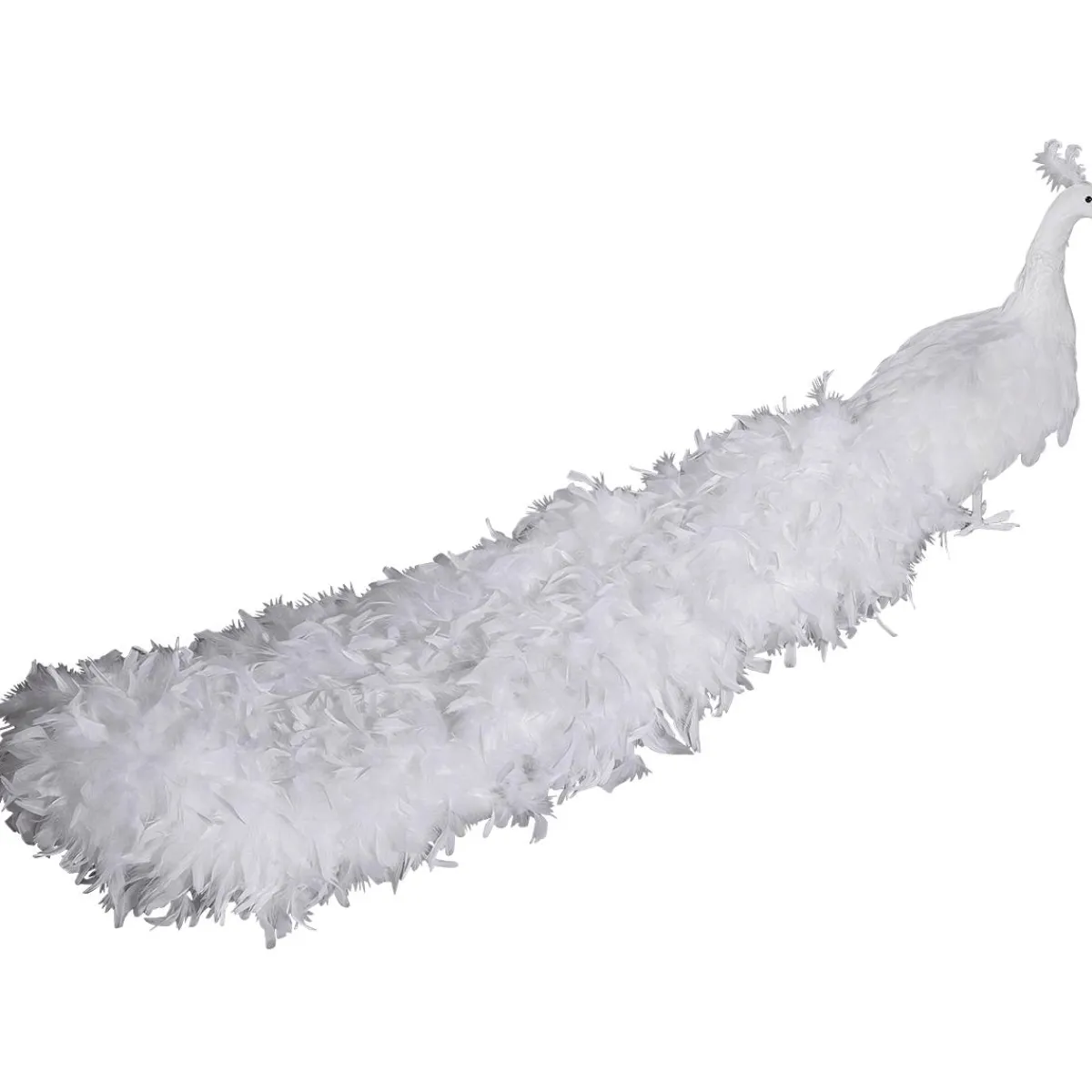 Decoración De Animales|Decoración Temática>DecoWoerner Pavo Real Decorativo, Longitud: 150 Cm blanco