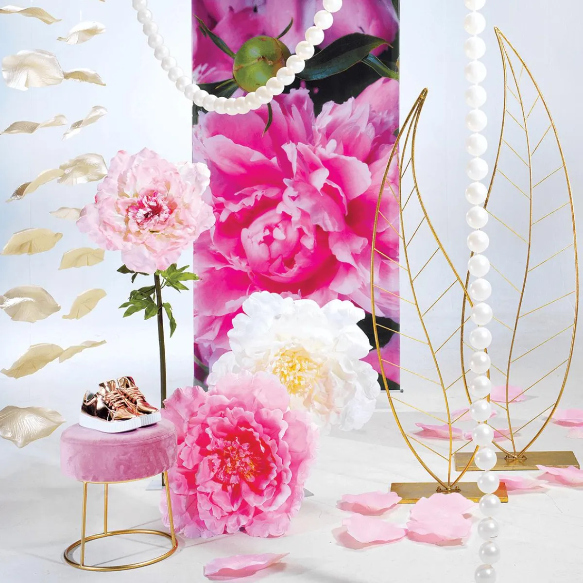 Decoración De Primavera|Flores Artificiales>DecoWoerner Peonía Gigante 128 Cm rosa