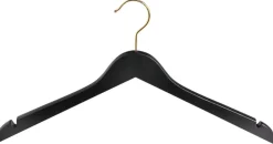 Perchas>DecoWoerner Percha De Madera Con Muescas, /latón, 44 Cm negro