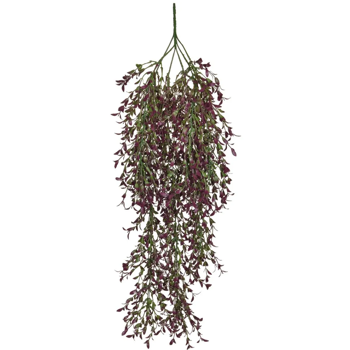 Plantas Colgantes|Plantas Artificiales Ignífugas>DecoWoerner Percha Níspero Purpurina Ignífuga Púrpura - Verde 85 Cm B1 violeta
