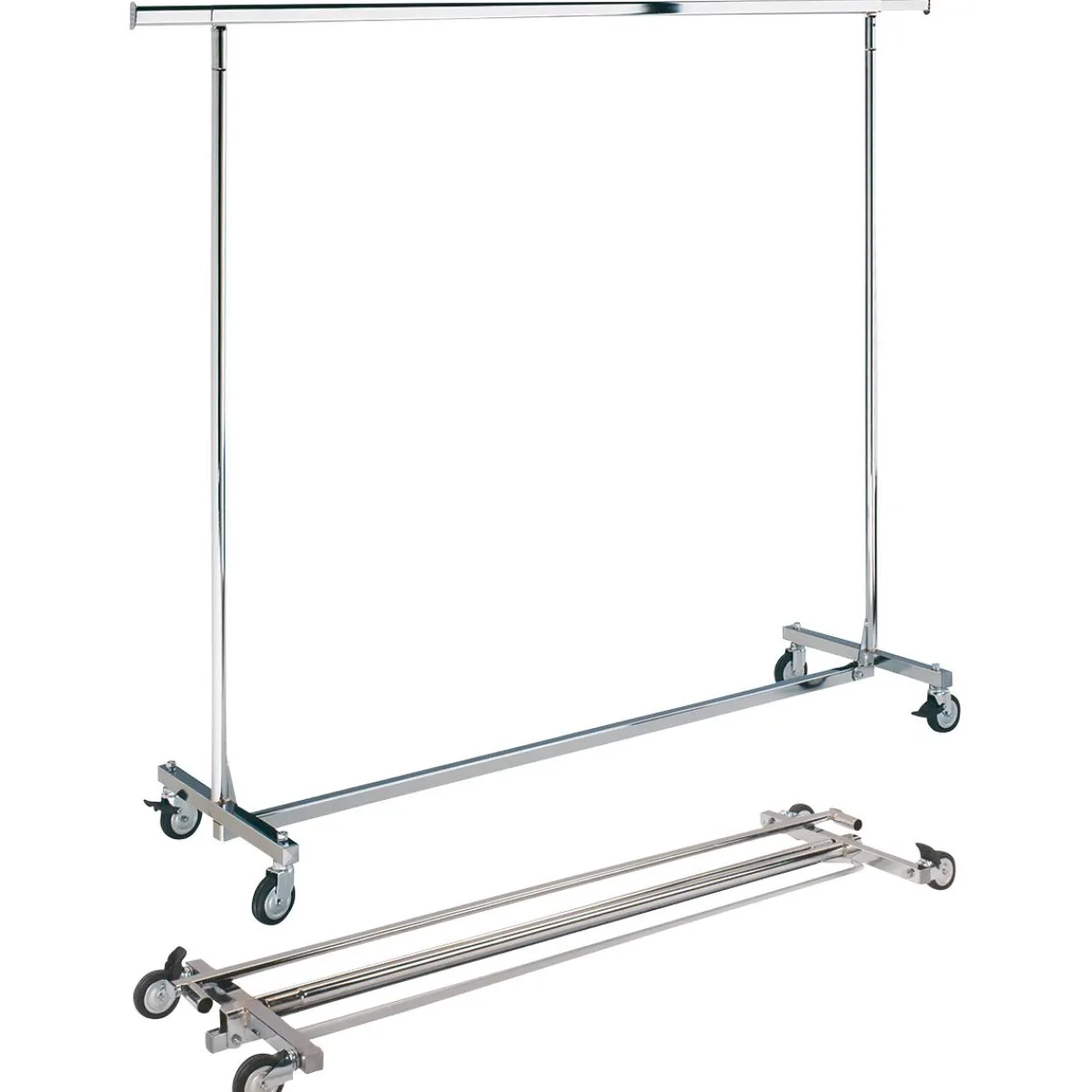 Percheros>DecoWoerner Perchero Con Ruedas Plegable, Altura Fija 150 Cm plata