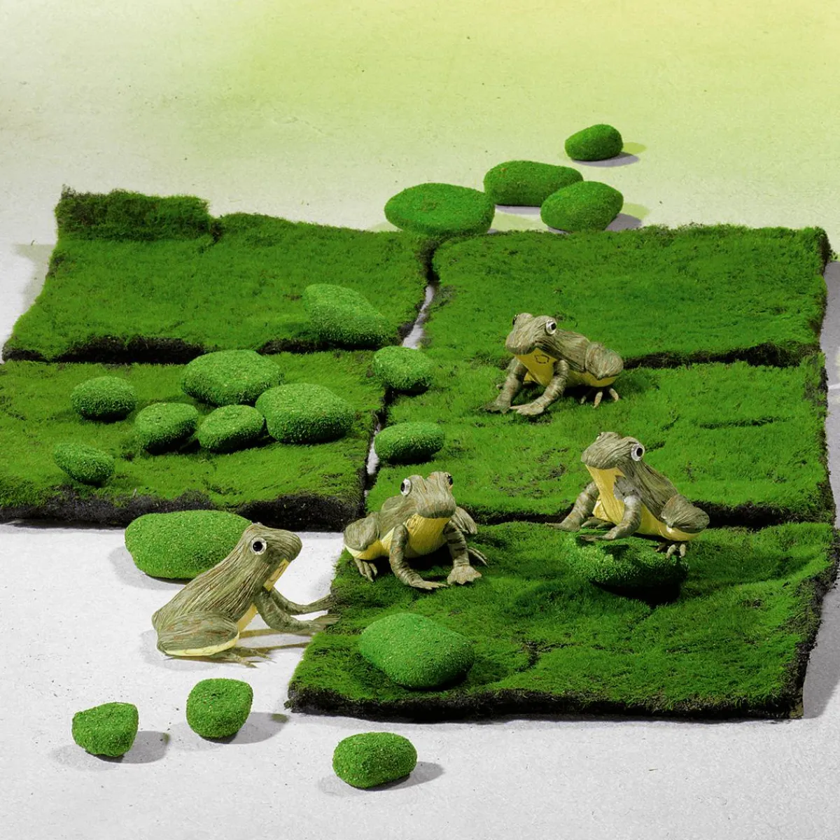 Decoración Dispersa>DecoWoerner Piedra Con Musgo Decorativa, 5-10 Cm verde