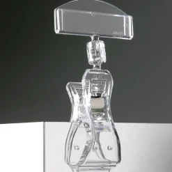 Etiquetaje>DecoWoerner Pinza Para Etiquetas De Precio Con Inserto, 10 Cm De Alto transparente
